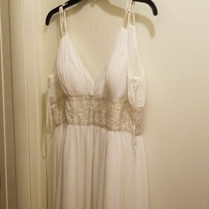 Oleg Cassini size 16 white beaded gown